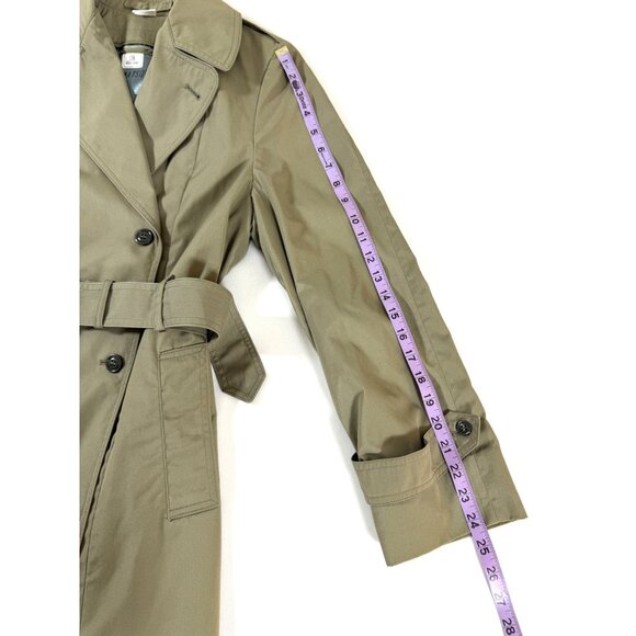 Vintage 1989 US Army Women All Weather Trench Coat 12R Olive Khaki So-Sew Styles - Picture 14 of 14